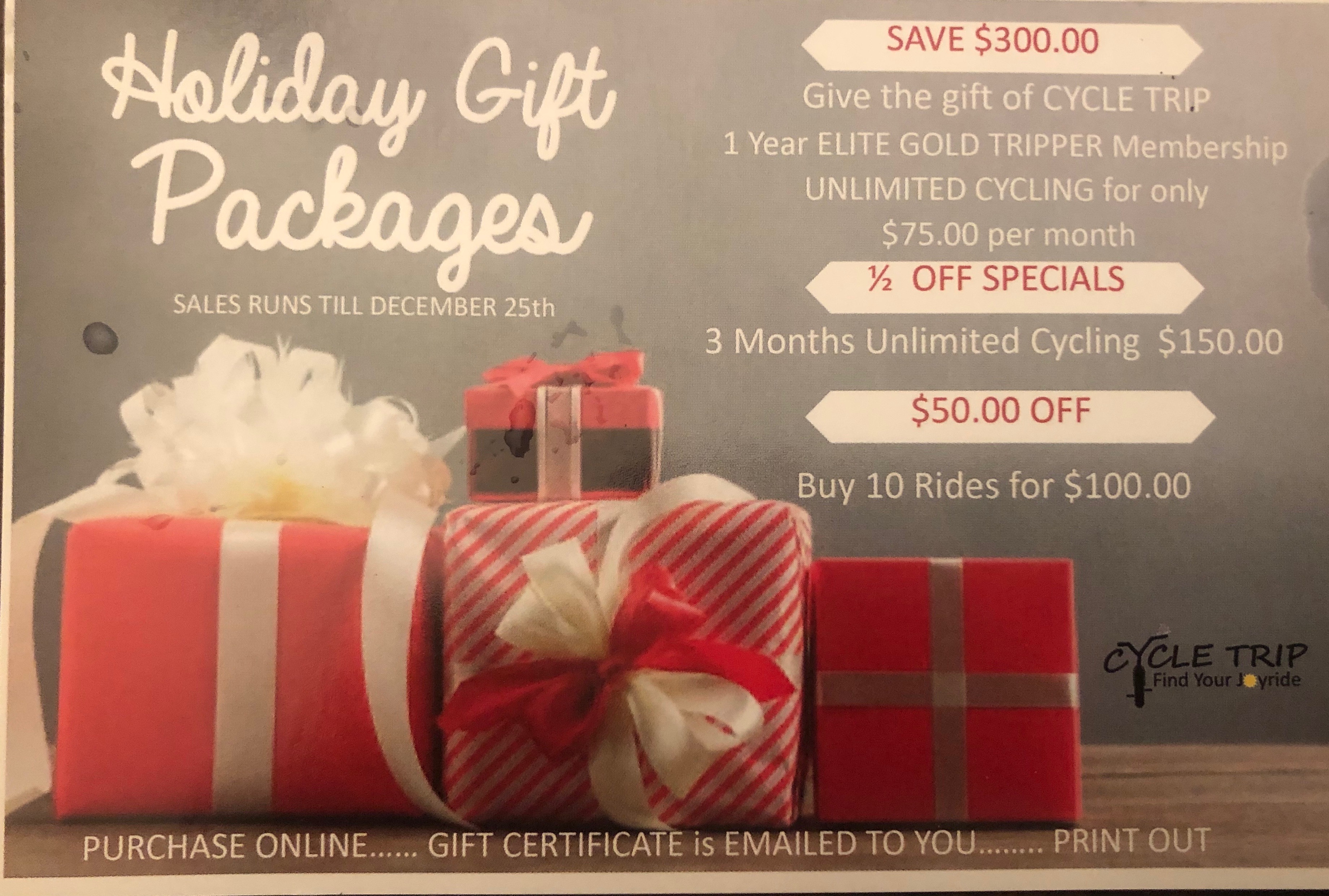gift packages CycleTripStudio